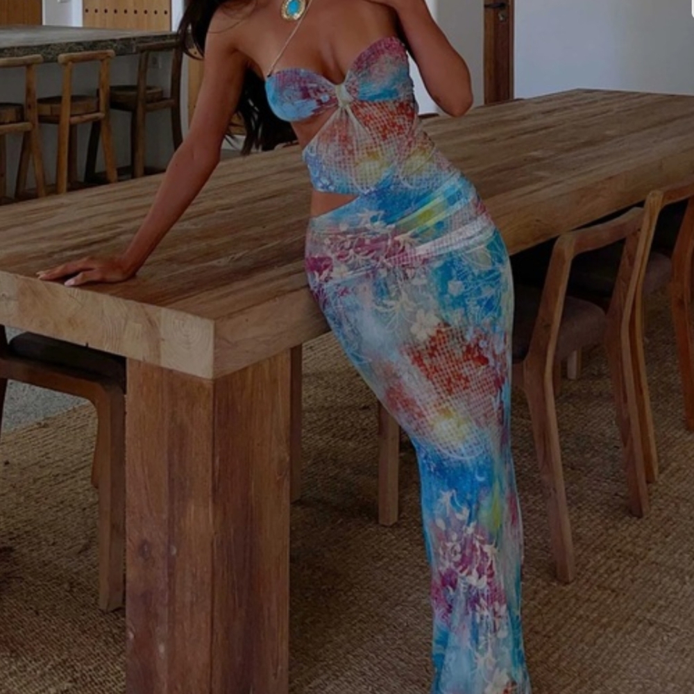 Elegant Multicolor Women's Dress - Picture 3 of 4